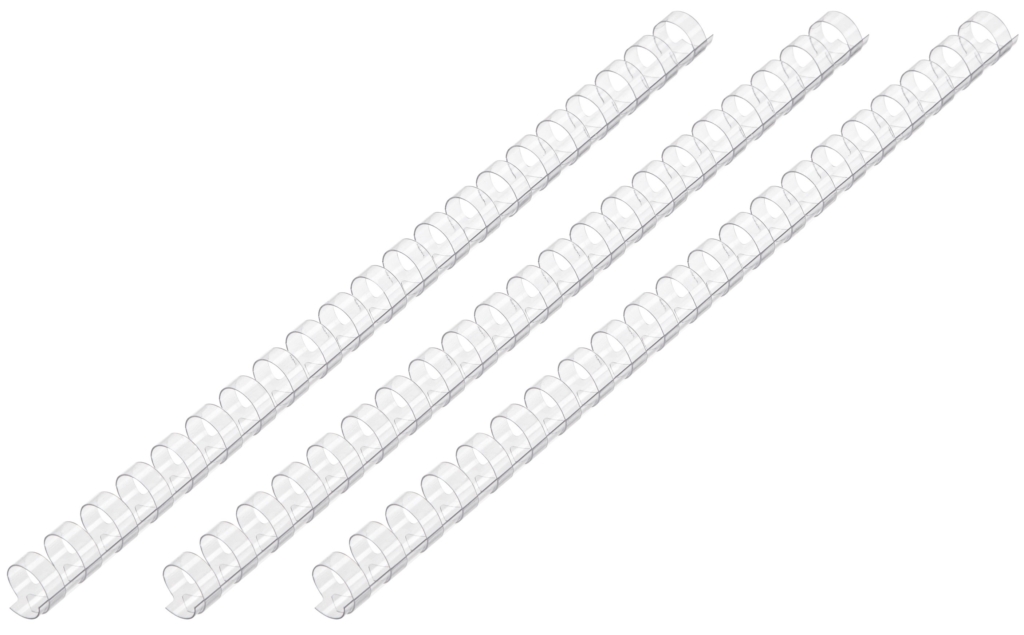 Plastic combs for the binder 25mm clear 50pcs