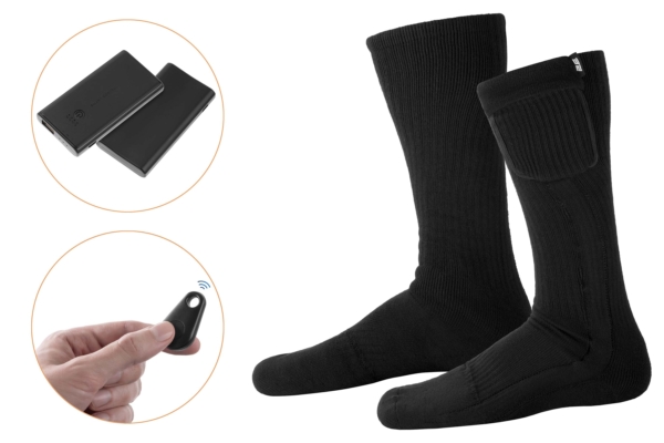 2E Tactical Heated Socks Race Black with Remote Control, Size S