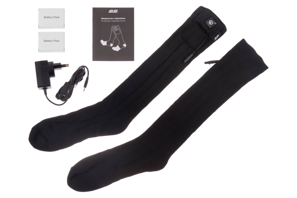 2E Tactical Heated socks Race Plus Black high, size XL