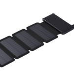 2E Акумулятор портативний літій-іонний Power Bank Solar 8000мА·год, вбудований LED-ліхтар, чорний