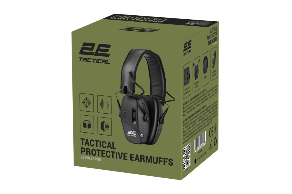 2E Tactical Тактические защитные наушники Pulse Pro Black NRR 22 dB, активные