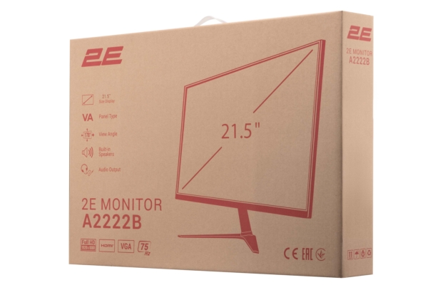 Монитор 2E 21.5″ A2222B D-Sub, HDMI, MM, VA, 75Hz