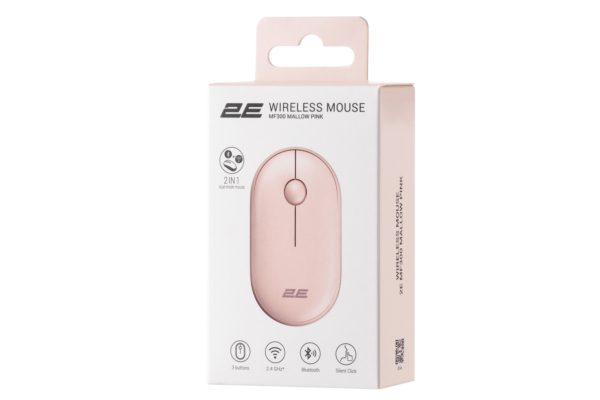 Mouse 2E MF300 Silent, WL/BT, pink