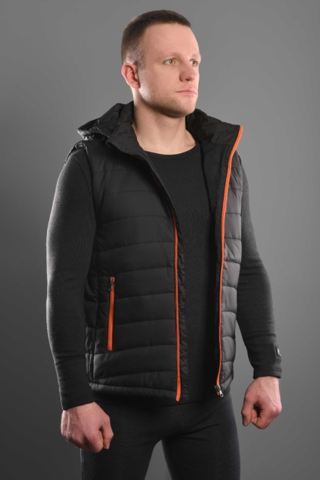 2E Tactical Жилет з підігрівом Heat Power Plus Black з капюшоном, розмір L