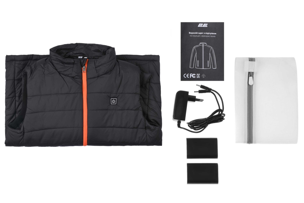 2E Tactical Жилет з підігрівом Heat Power Plus Black з капюшоном, розмір L