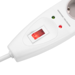 Power strip with surge protector 2E 5xType F, 3×1.5mm2, 16A, 3m, white