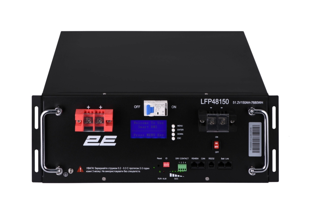 2E-LFP48150 48V/150Ah 19″ LiFePo4 Battery