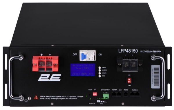 2E-LFP48150 48V/150Ah 19″ LiFePo4 Battery