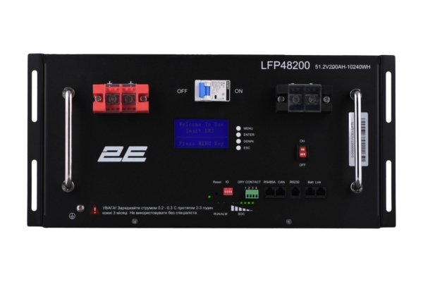 Акумуляторна батарея 2E LFP48, 48В, 200А•год, 19″ LCD 16S