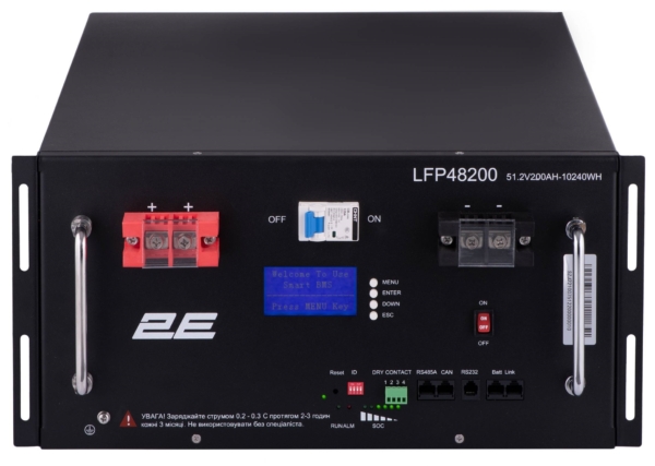 2E-LFP48200 48V/200Ah 19″ LiFePo4 Battery