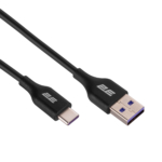 Кабель USB-A > USB-C заряджання/синхронізації 2E 1м, Type-C, Glow, чорний