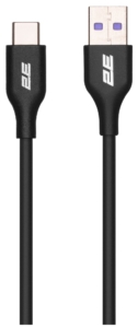 Кабель USB-A > USB-C заряджання/синхронізації 2E 1м, Type-C, Glow, чорний