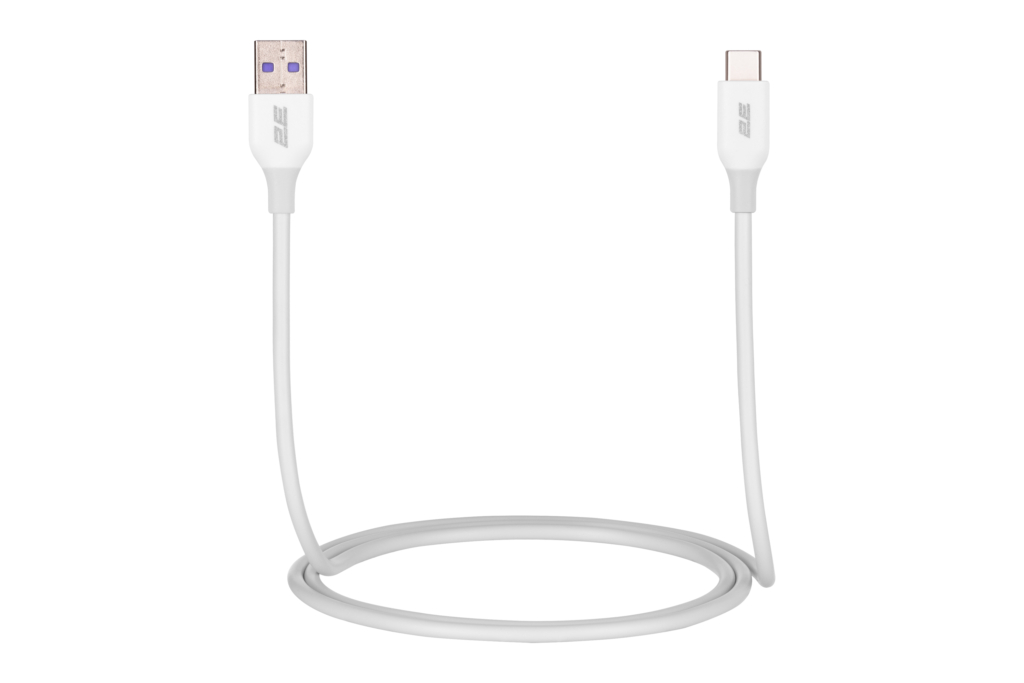 2E Сable USB-A > USB-C charge/data, 1m, Type-C, Glow, white