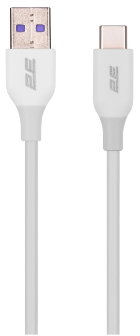 Кабель USB-A > USB-C зарядки/синхронизации 2E 1м, Type-C, Glow, белый