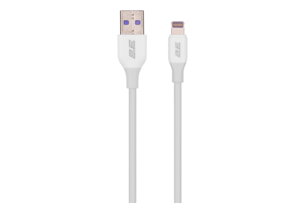 Кабель USB-A > Lightning зарядки/синхронизации 2E, 1м, Glow, белый