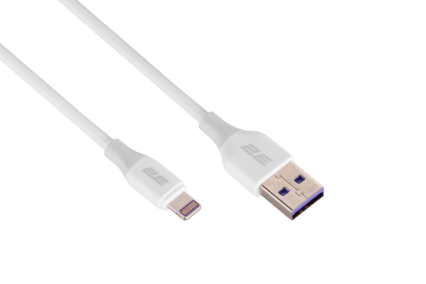 Кабель USB-A > Lightning зарядки/синхронизации 2E, 1м, Glow, белый