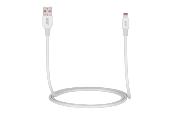 Кабель USB-A > Lightning зарядки/синхронизации 2E, 1м, Glow, белый