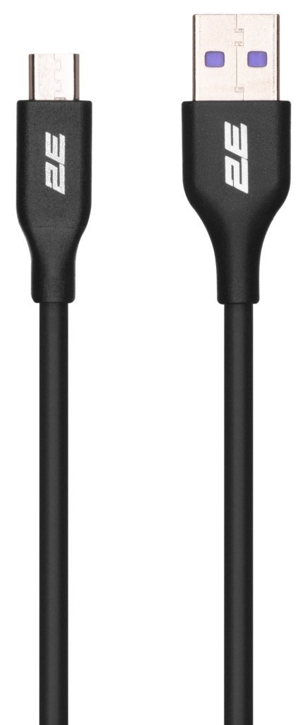 Кабель USB-A > microUSB зарядки/синхронизации 2E, 1м, Glow, черный
