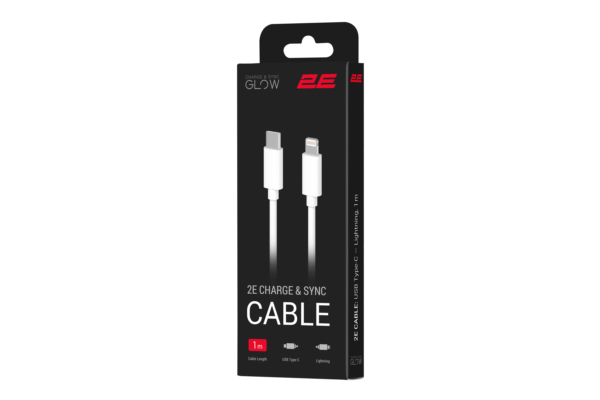 2E Кабель USB-C – Lightning Glow 1m White