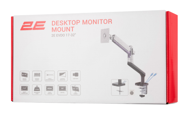 Крепление монитора настольное 2E Evdo USB3.0 хаб