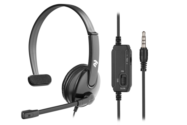 Гарнитура ПК моно On-ear 2E CH12 mini-jack, omni-mic, 1.2м, черный