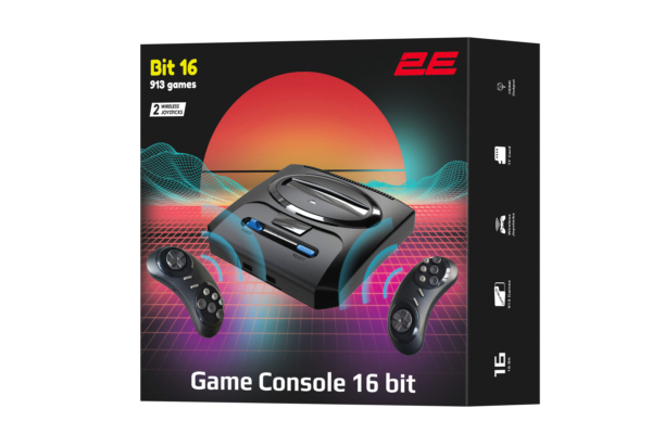 Игровая консоль 2Е 16bit HDMI (2 беспроводных геймпада 913 игр)