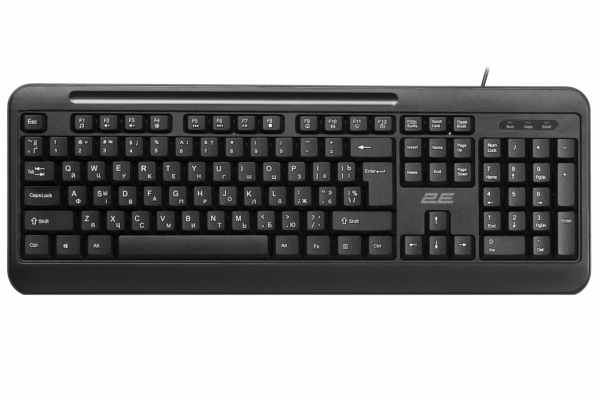2E Keyboard membrane KM1040 104key, USB-A, EN/UK/RU, black