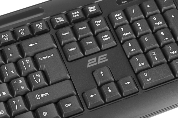 2E Keyboard membrane KM1040 104key, USB-A, EN/UK/RU, black