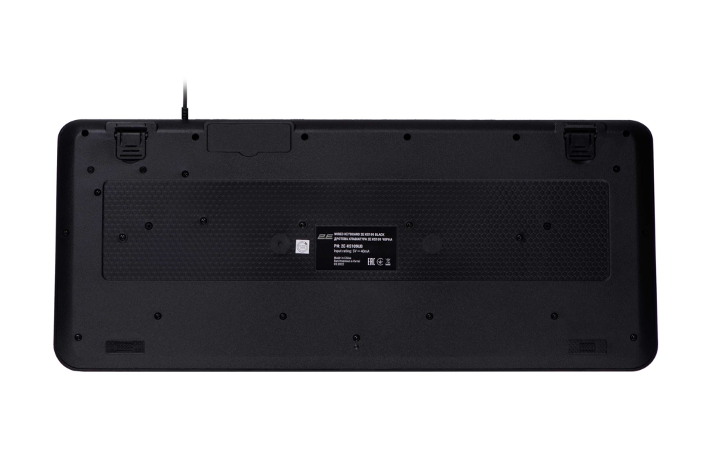 Клавиатура мембранная 2E KS109 104key, USB-A, EN/UK/RU, чёрный