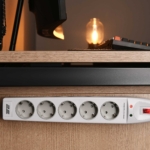 Power strip with surge protector 2E 5xType F, 3×1.5mm2, 16A, 3m, white