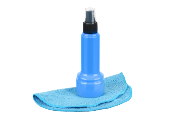 Cleaning kit 2E for office equipment (liquid 150ml, whipe 20cm), blue