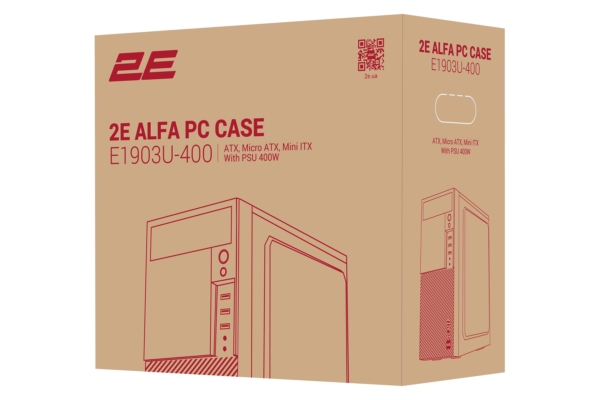 Корпус 2E Alfa E1903U-400 с БП 2E ATX400W 2xUSB3.0, 1xUSB2.0 VGA 320мм ATX чёрный