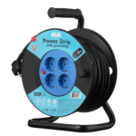 2E Power Strip 4хType F, 3х1.5mm2, 16A, on reel, 20m, black-blue