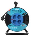 2E Power Strip 4хType F, 3х1.5mm2, 16A, on reel, 20m, black-blue