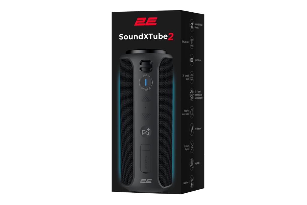 Portable Speaker 2E SoundXTube2 TWS, MP3, Wireless, Waterproof Black