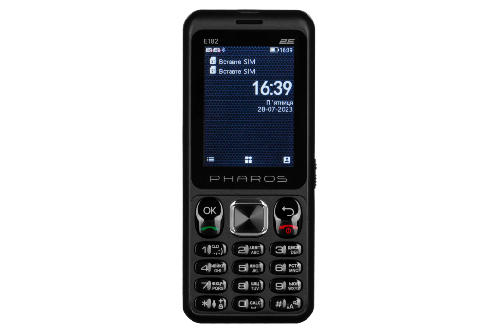 Мобильный телефон 2E E182 2.4″ 2SIM, 1700мА•ч, черный