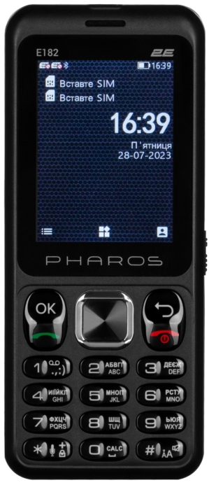 Мобильный телефон 2E E182 2.4″ 2SIM, 1700мА•ч, черный
