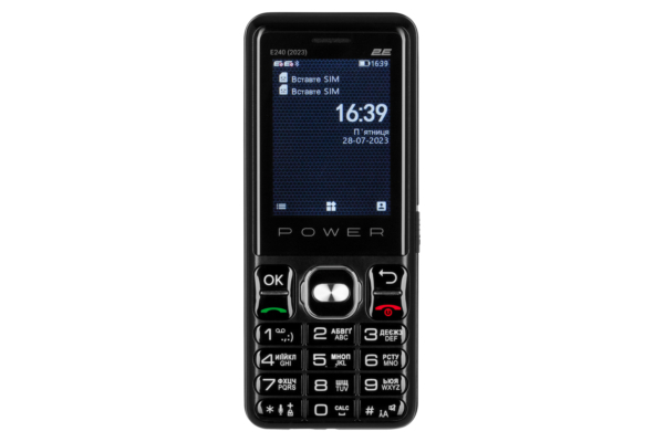 Мобільний телефон 2E E240 2023 2.4″ 2SIM, 2500мА•год, чорний