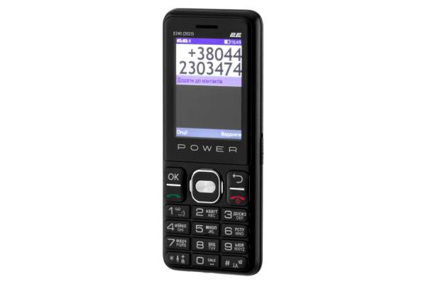Мобільний телефон 2E E240 2023 2.4″ 2SIM, 2500мА•год, чорний