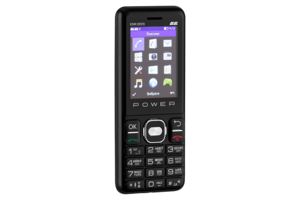 Мобільний телефон 2E E240 2023 2.4″ 2SIM, 2500мА•год, чорний