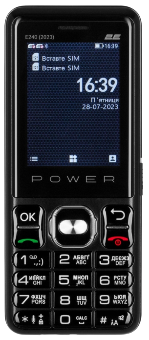 Мобильный телефон 2E E240 2023 2.4″ 2SIM, 2500мА•ч, черный