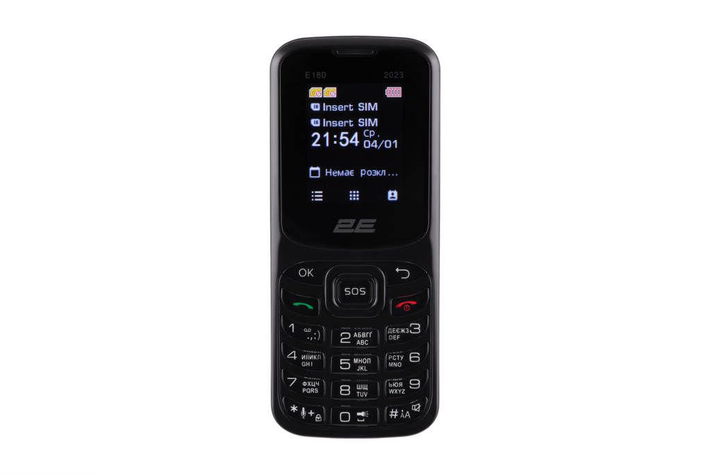Mobile phone 2E E180 2023 1.77″ 2SIM, 1000mAh, Black