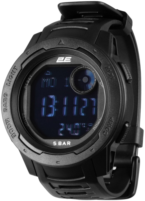 2E Tactical Delta X Black tactical watch with compass and pedometer