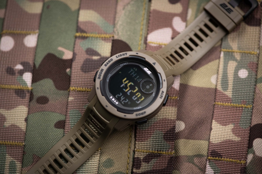 2E Tactical Delta X Brown tactical watch with compass and pedometer