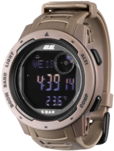 2E Tactical Delta X Brown tactical watch with compass and pedometer