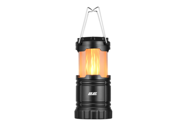 2E Camping lantern on batteries PLBL3AA Flame AAx3 200lm 3W folding 2 lighting modes flame/white light IP44 0.26kg