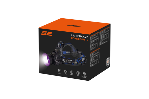 2E Headlight rechargeable HLBL1818T6 Micro-USB 3600mAh 230lm 5W 3 lighting modes IP44 0.16kg