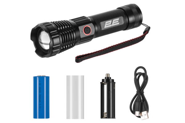 2E Hand lantern rechargeable FLYB2630 USB-C 3000mAh 2000lm 10W 5 lighting modes Power Bank function IP68 0.2kg