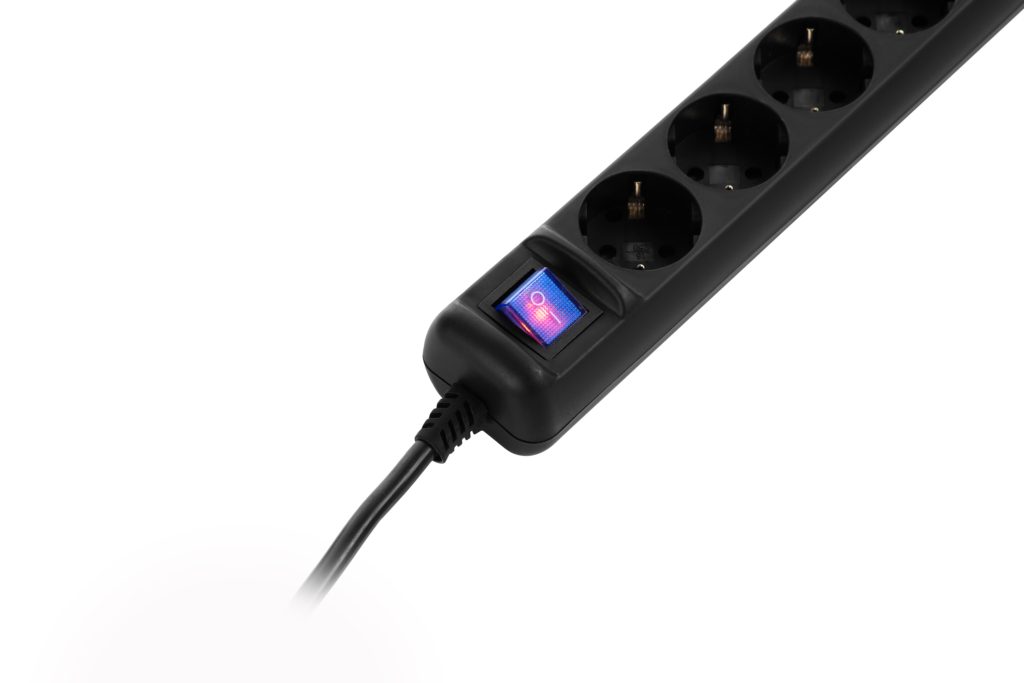 2E Power Strip 5хType F, 3х1.5mm2, 16A, 3m, black