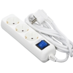 2E Power Strip 3хType F, 3х1.5mm2, 16A, 1.5m, white